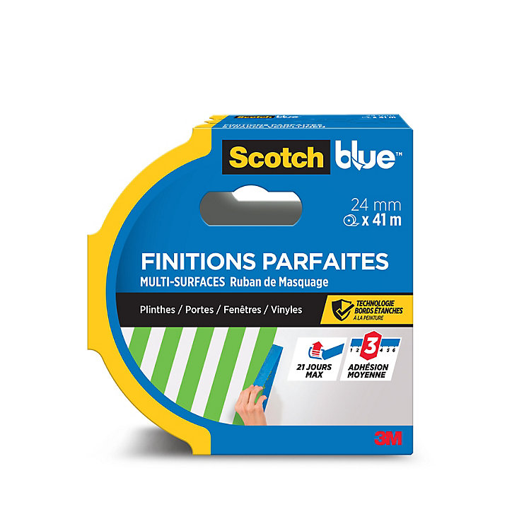 Ruban de Masquage premium Finitions Parfaites ScotchBlue™ 2093 Bleu 24 mm x 41 m