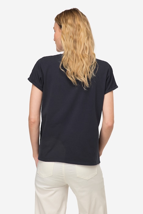 T-Shirt, oversized, Taube, V-Ausschnitt