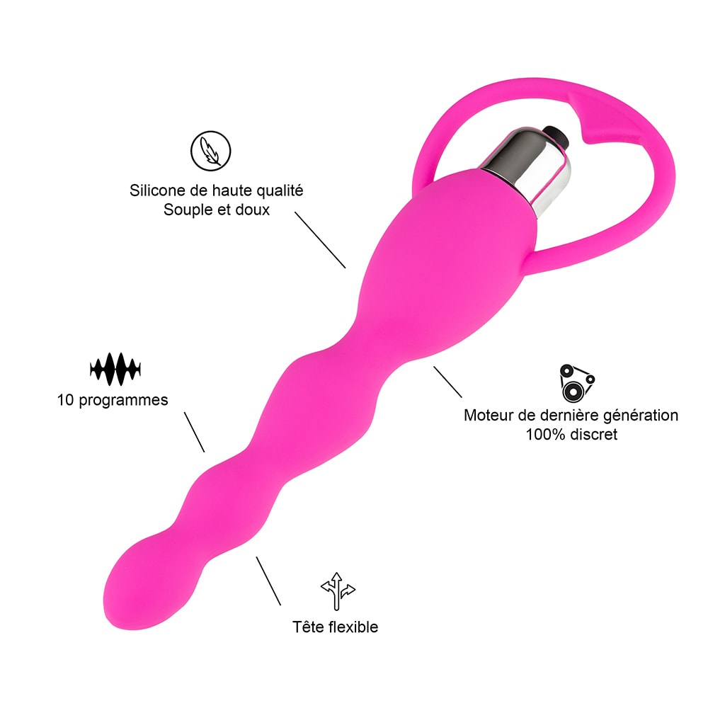 Vibromasseur anal & vaginal - Rose - 10 programmes