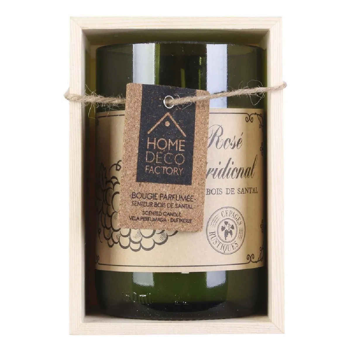 The Home Deco Factory Bougie Santal Coffret Oenologie