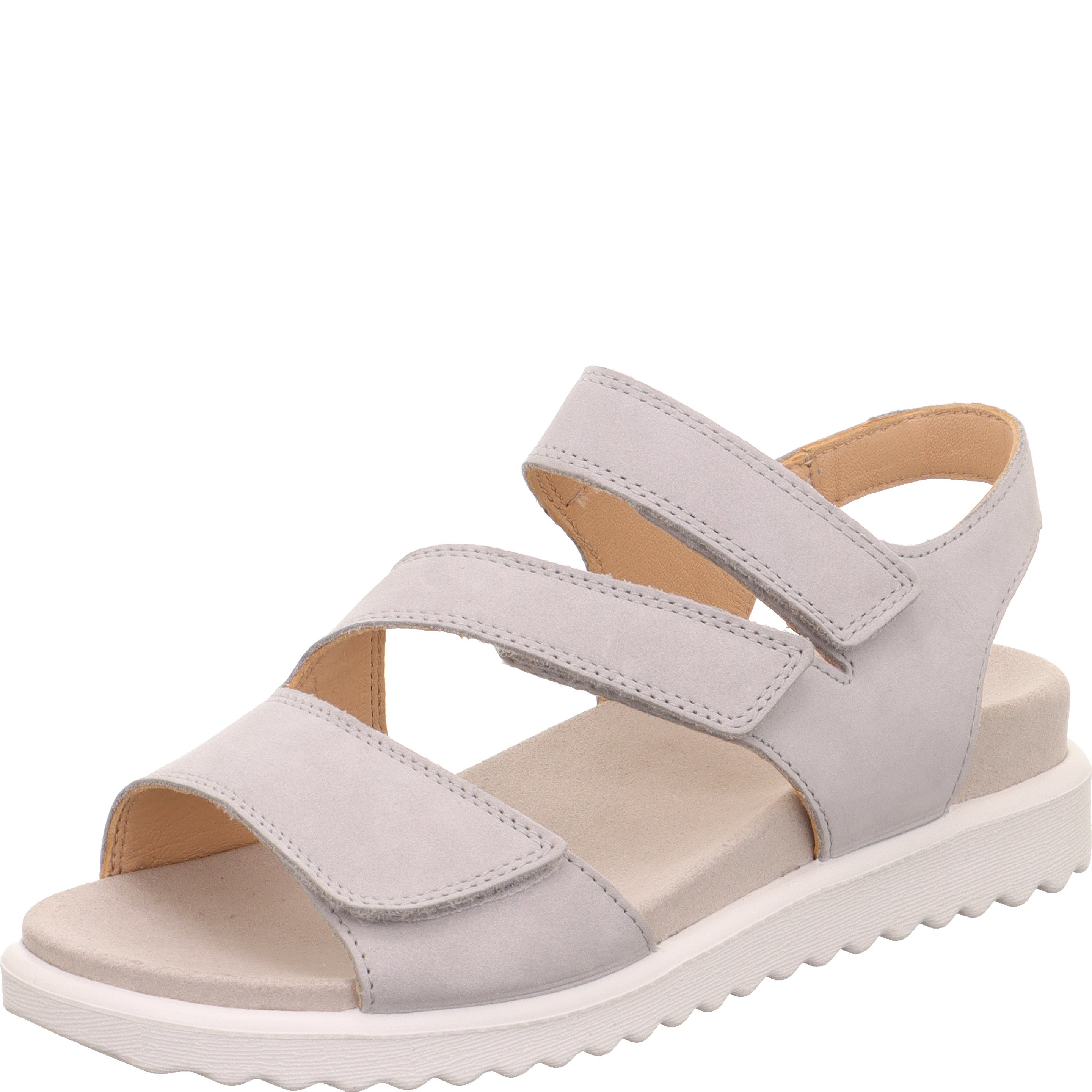 legero MOVE Damen  Sandale mit Klettverschluss - Farbe: Aluminio - Größe: 38