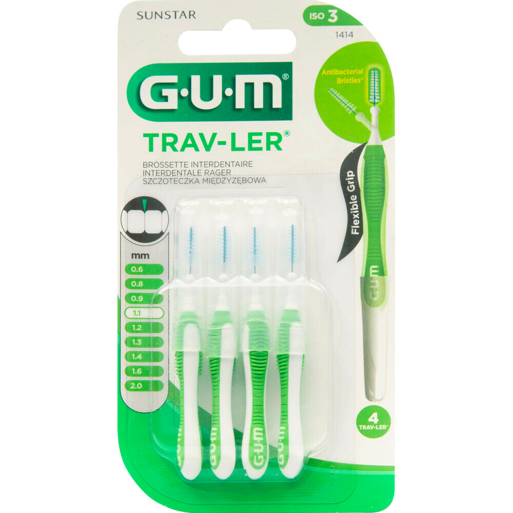 GUM Trav-Ler Ragers Groen 1.1mm4 stuks