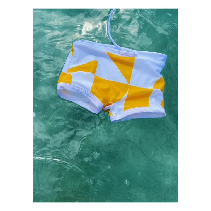 Juillet Juillet Boxer de Bain Matière Recyclée Géométrique | Jaune