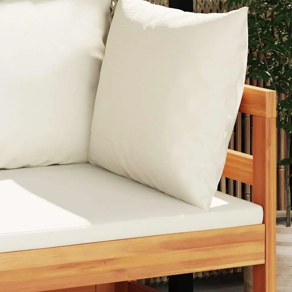 vidaXL - Loungeset - Wit - Acaciahout - 2 stuks - Met kussens