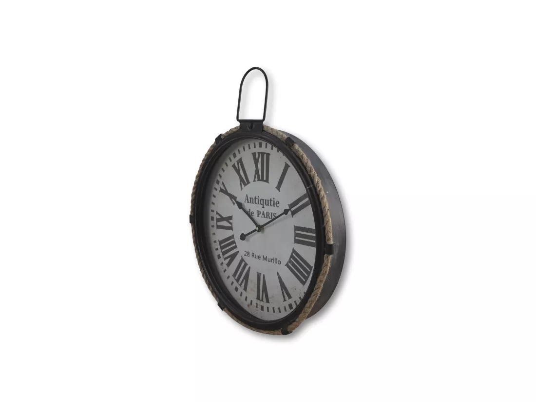 Roman - Horloge murale - fer - noir - 47 x 7 x 47 cm