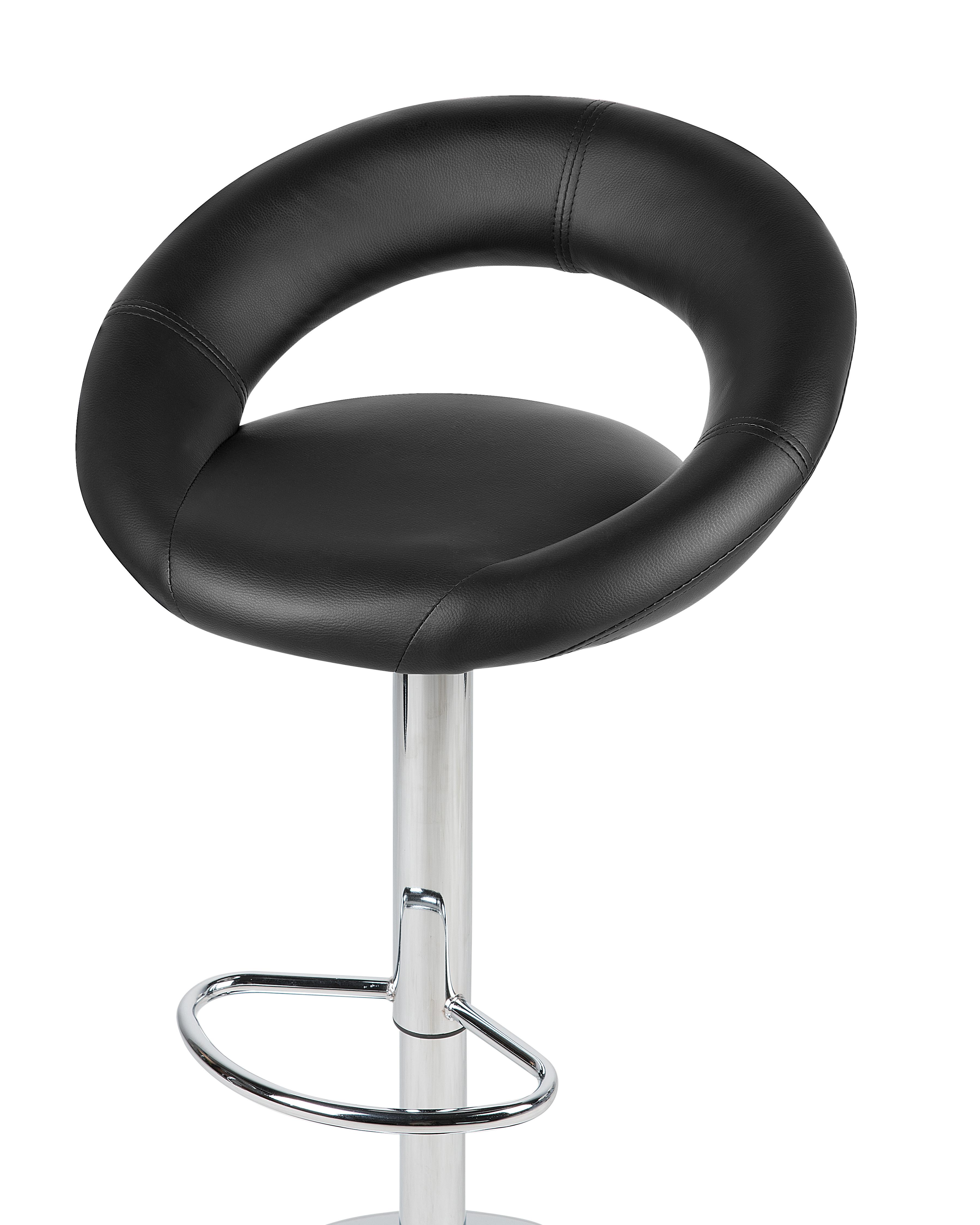 Set van 2 barstoelen PEORIA Kunstleer draaibaar Zwart