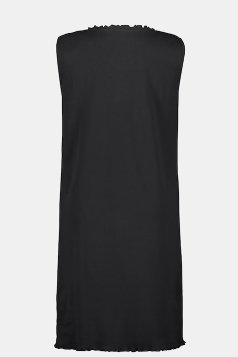 Kleid, Wellenkanten, A-Linie, Feinripp, Biobaumwolle