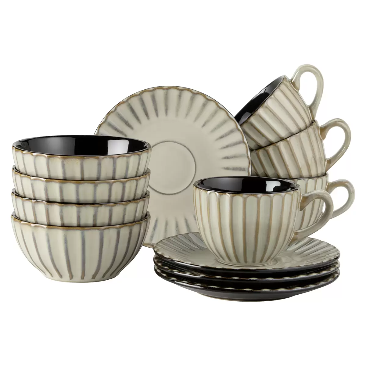 Frühstücksset 12tlg. CONFINO beige,braun