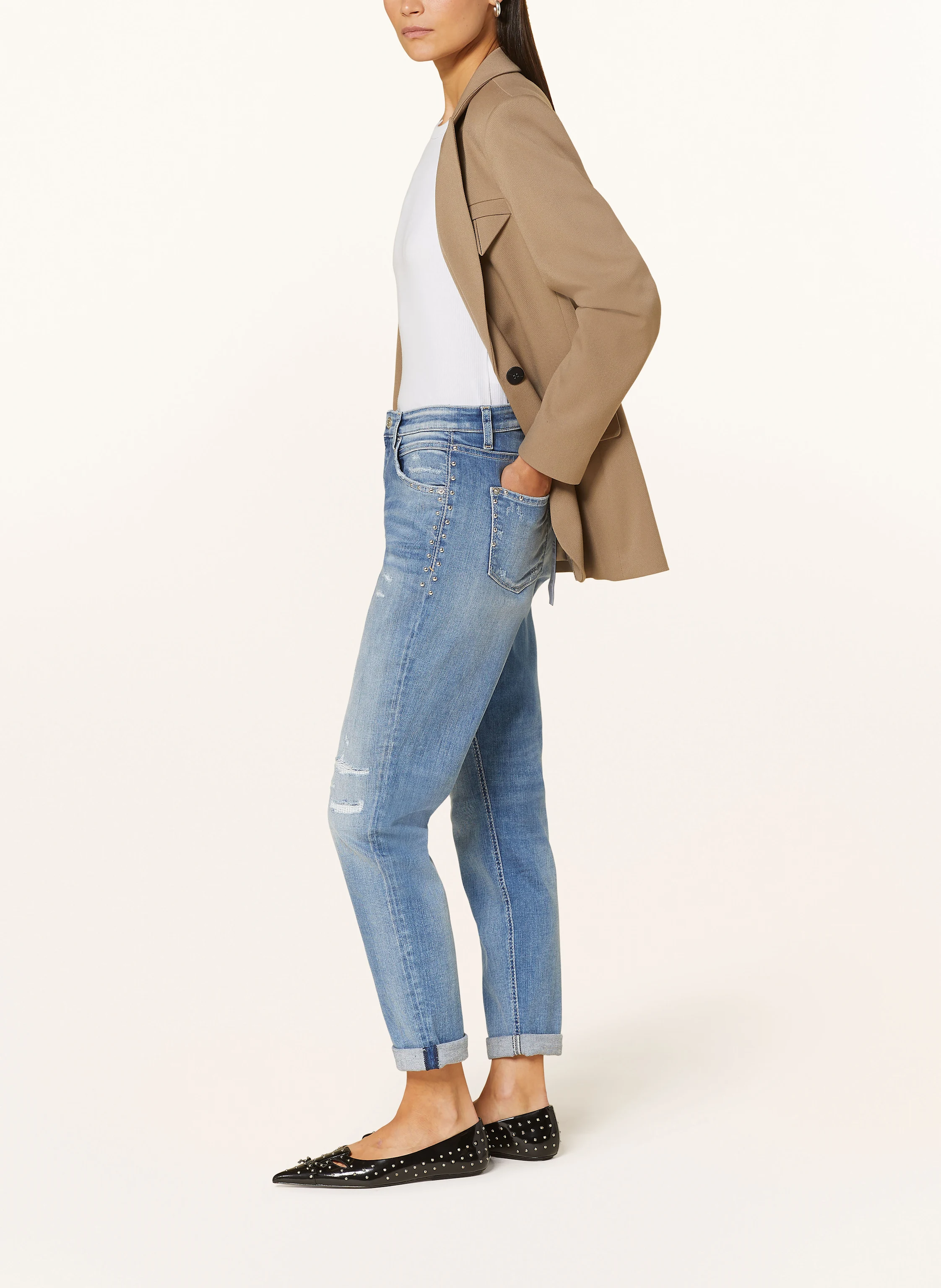 CAMBIO Destroyed Jeans KERRY mit Nieten