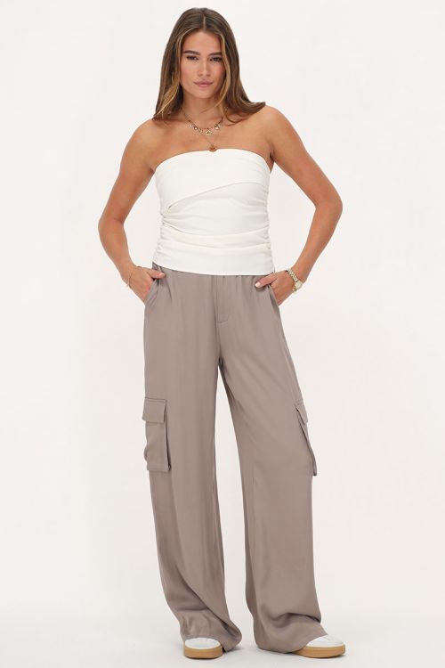 Witte corset top gedrapeerd