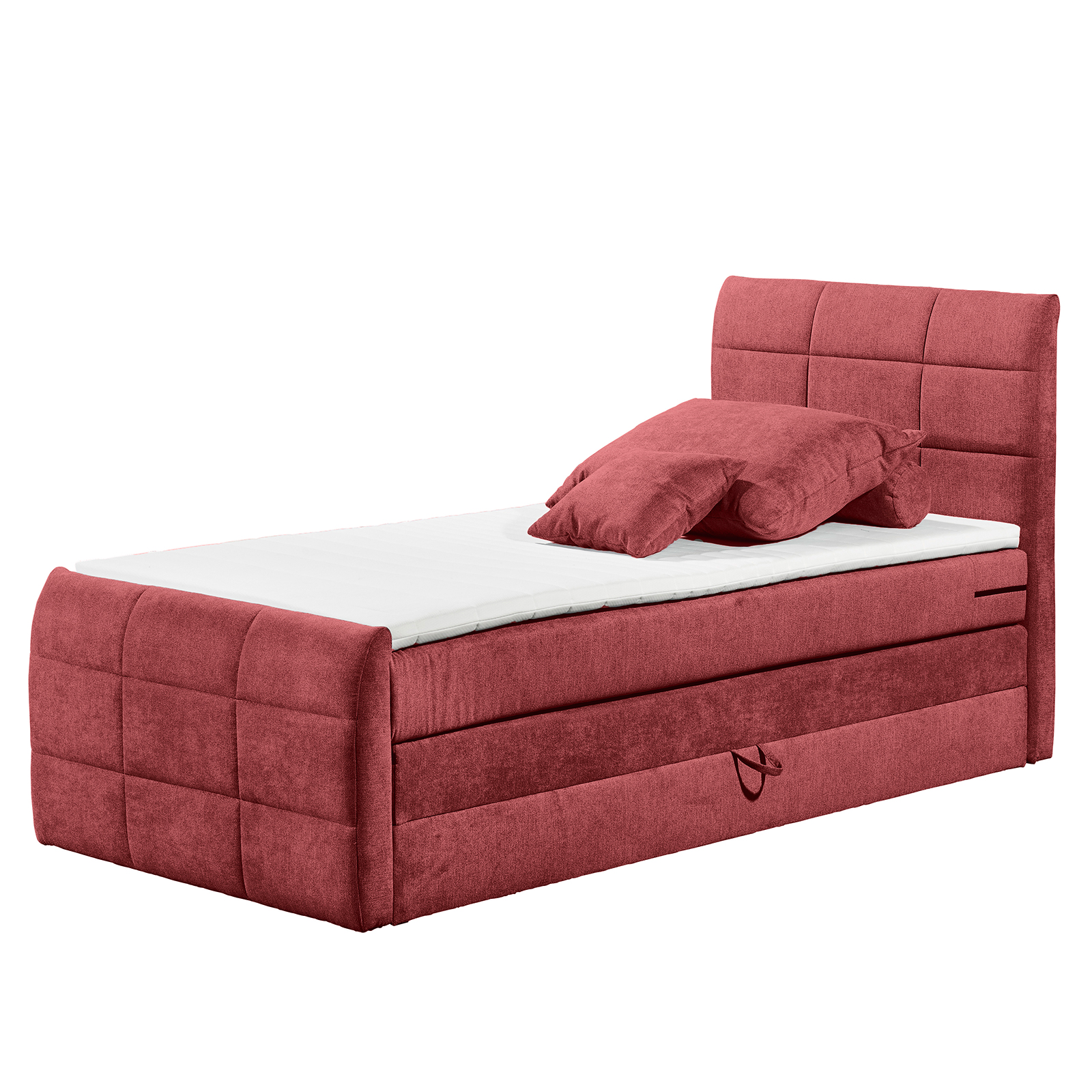 Boxspringbett - berry - H2 - 100x200 cm