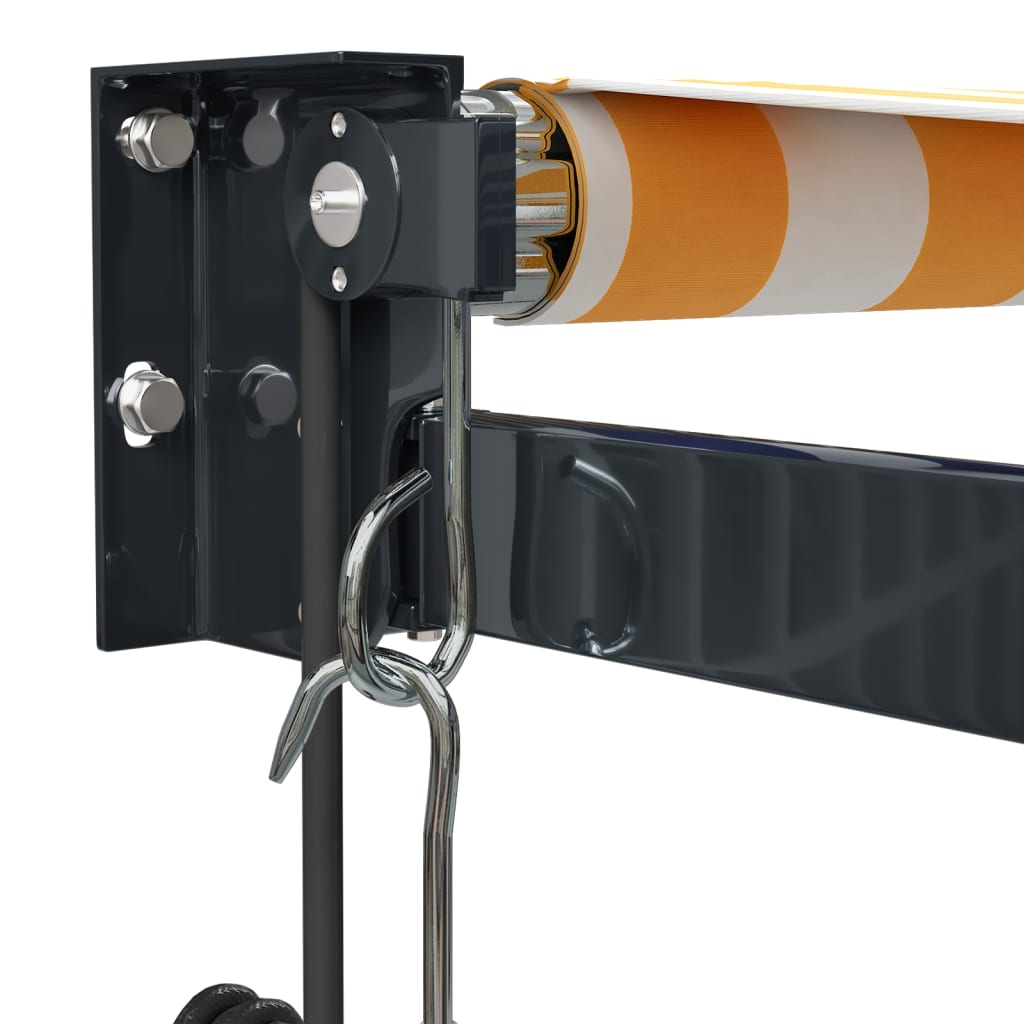 Auvent rétractable automatique jaune et blanc 3x2,5 m