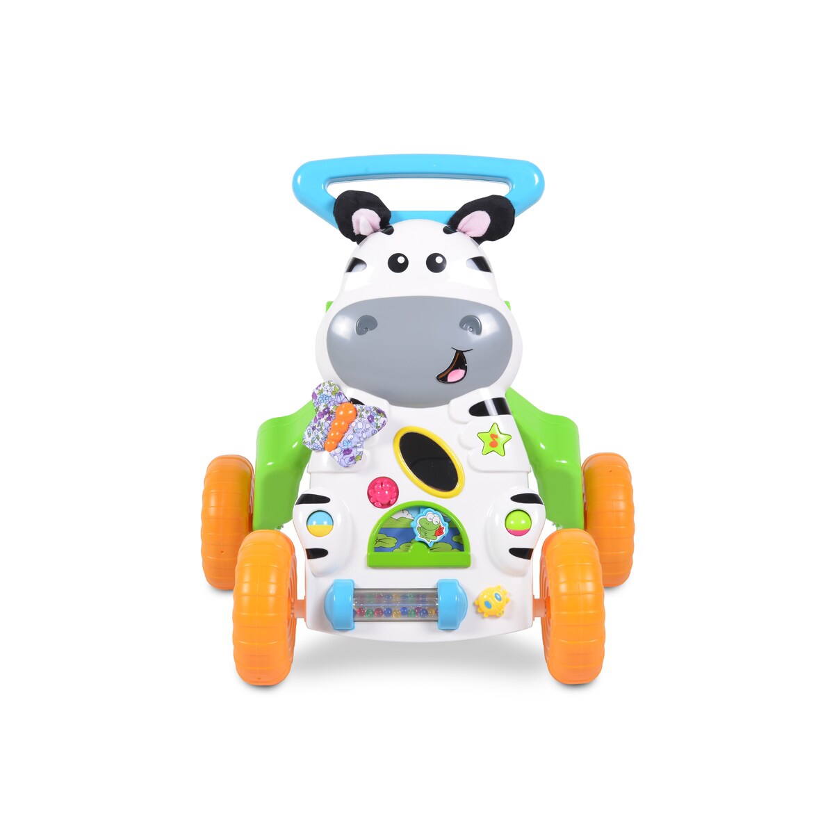 Moni Laufwagen kleines Zebra SL83007 klappbar Melodien Schiebegriff verstellbar blau