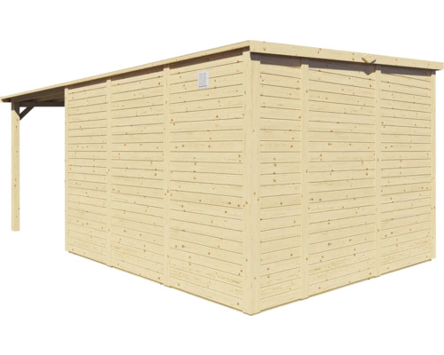 Konsta Baltrum 2 tuinhuis met vloer en lessenaarsdak, 601 x 306 cm, natuurlijke afwerking