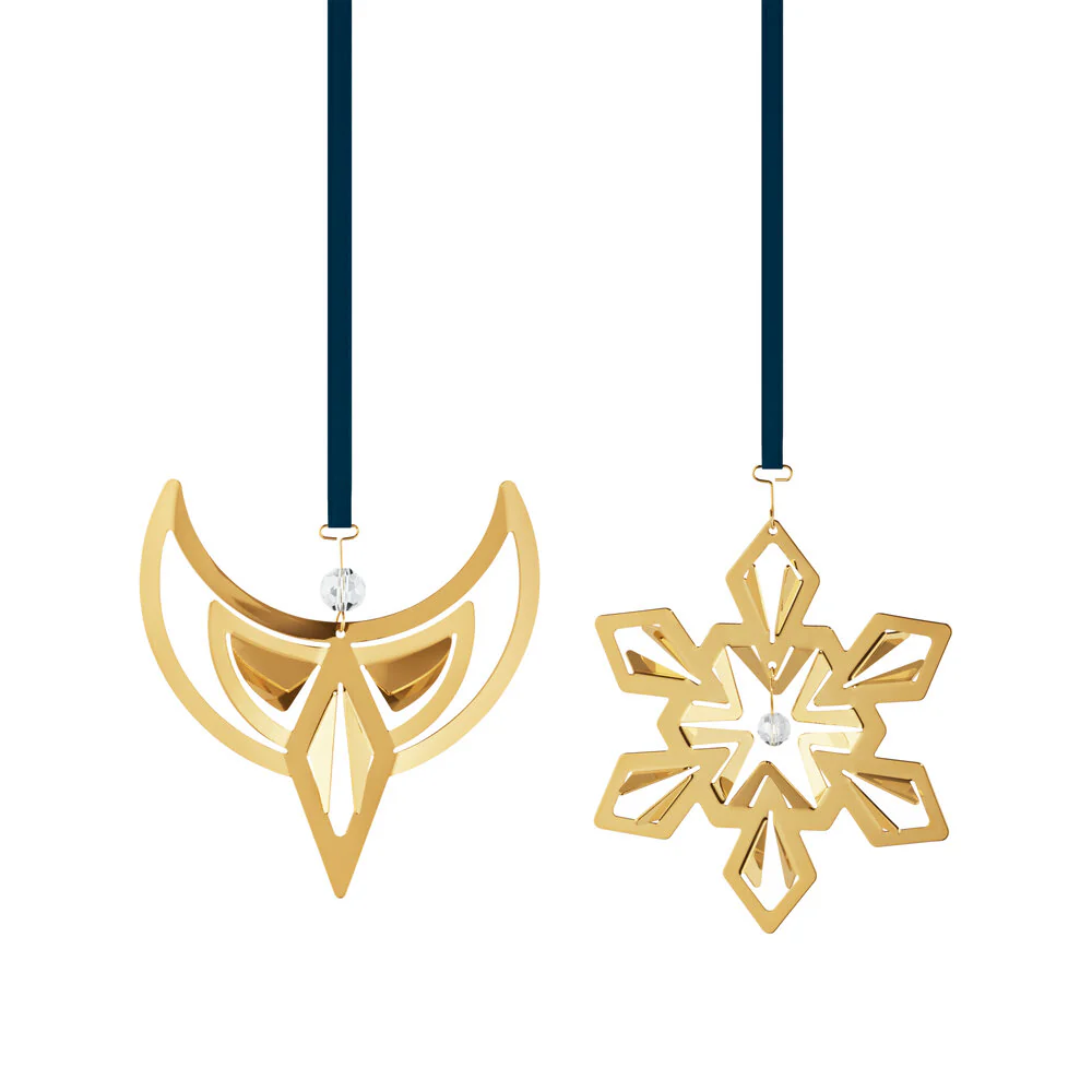 Georg Jensen  2024 juleophæng, 2 pak - forgyldt