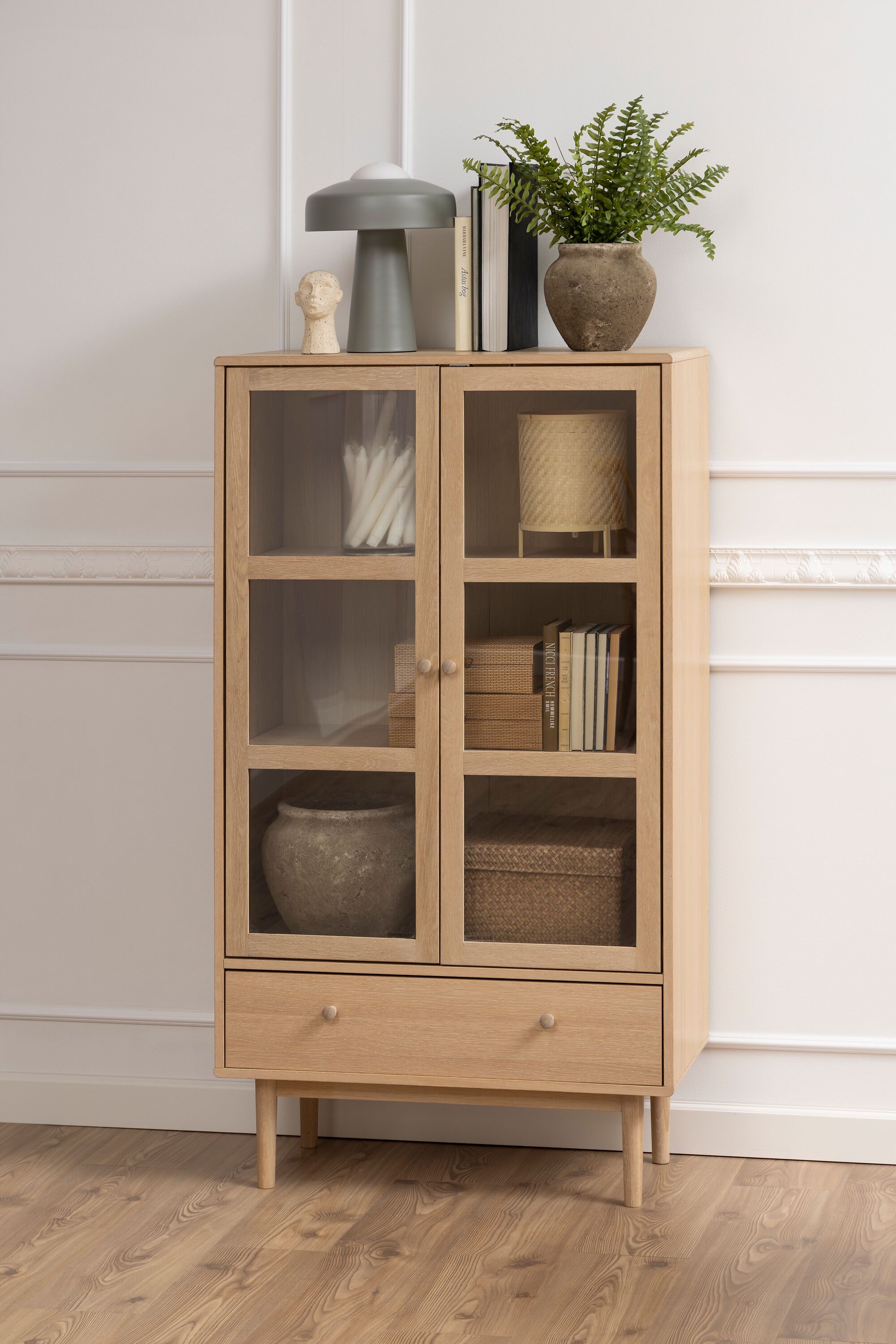 JAYCE Vitrine - Eiche / B: 80.0 cm x T: 40.0 cm x H: 144.8 cm
