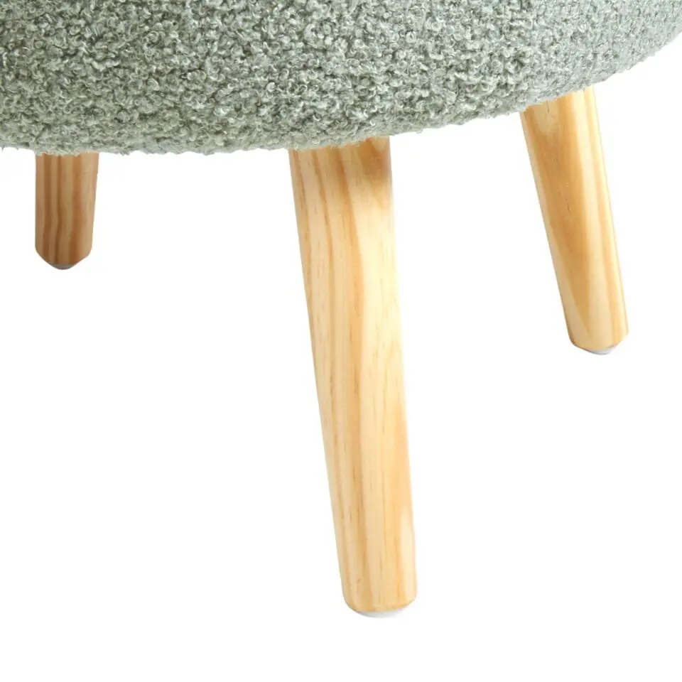 OKATON - Hocker met opbergruimte - Groen - Bouclé