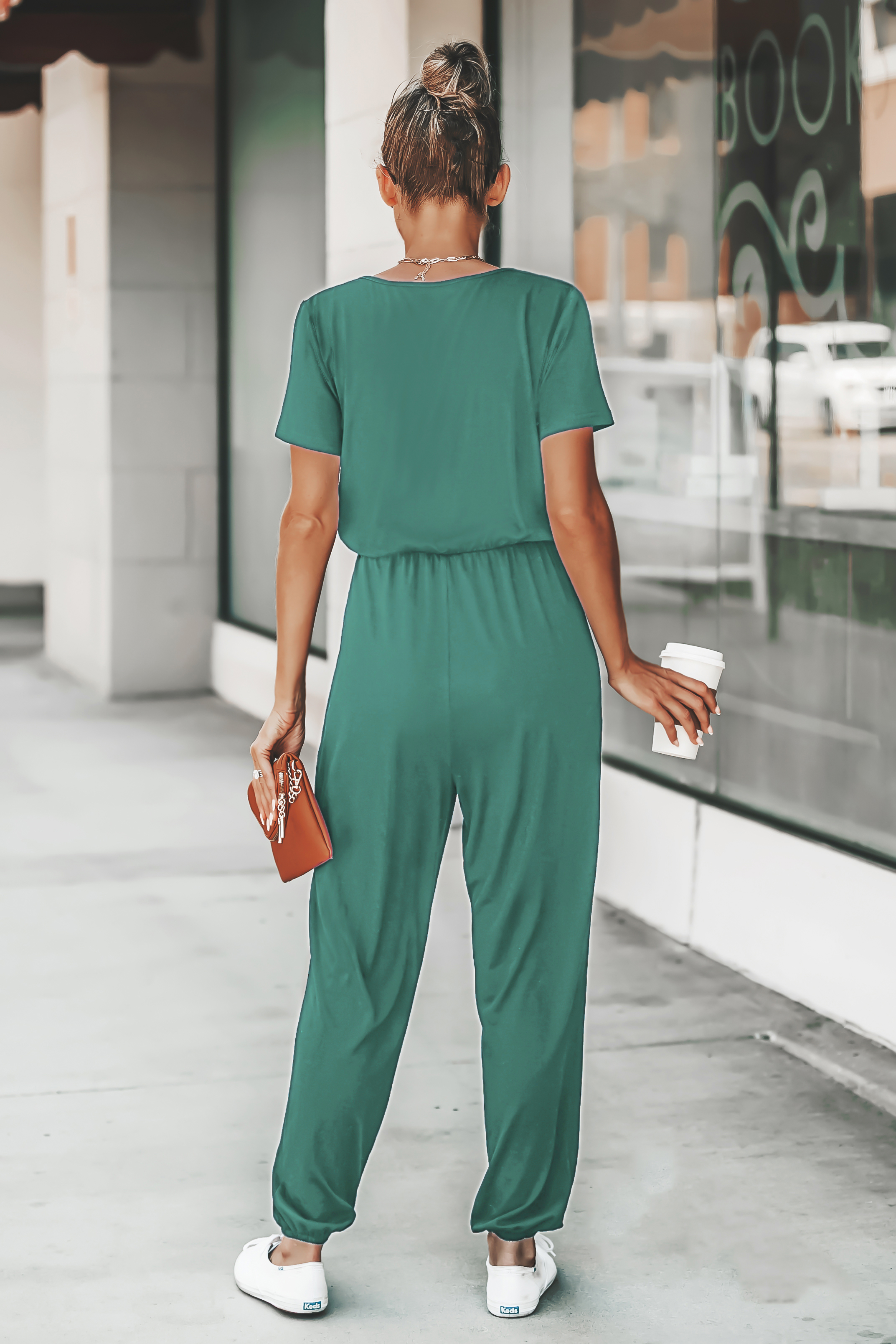 Combinaison de jogging en tricot avec col surplis vert clair