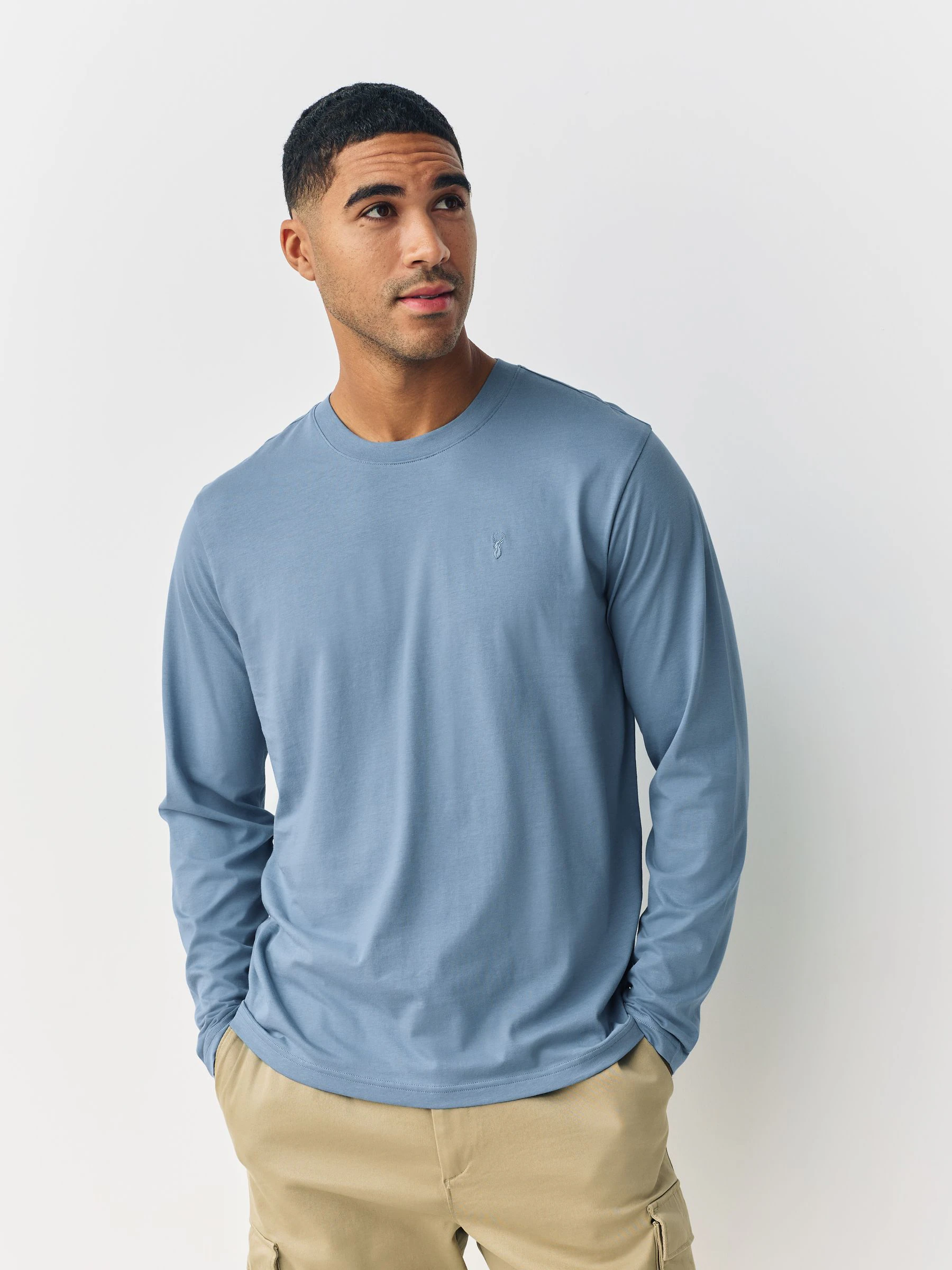 Blauw - Set van 4 T-shirts met lange mouwen