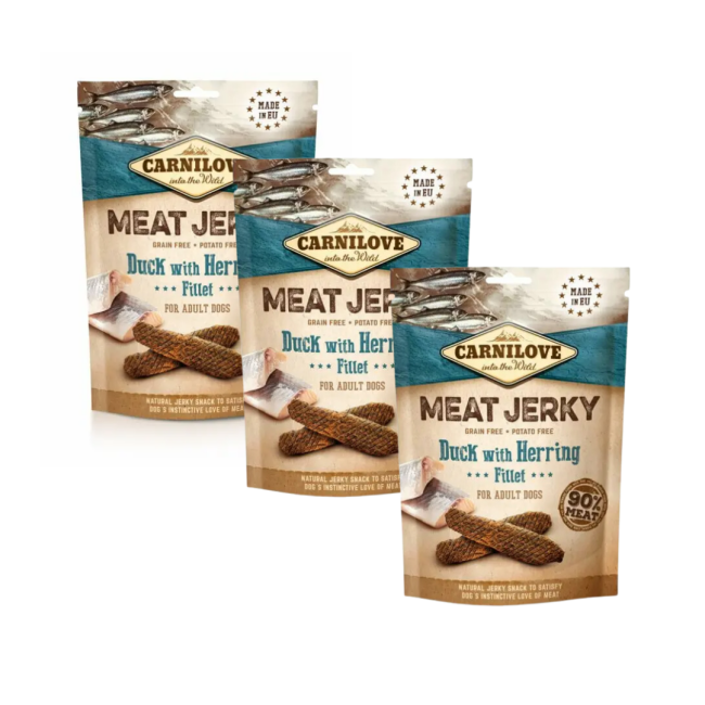 Carnilove Jerky - friandises canard et hareng pour chien