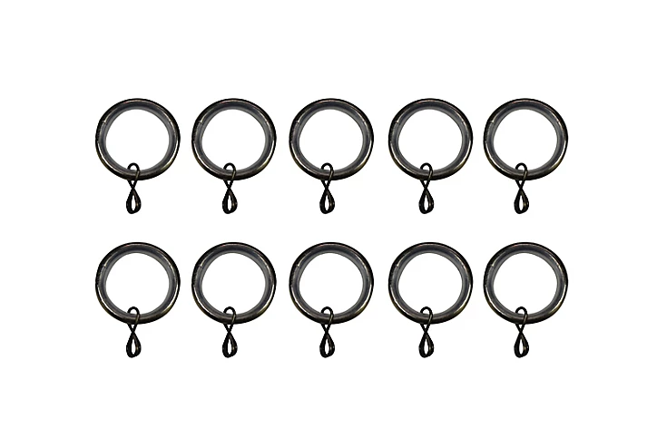 10 anneaux pour barre à rideau Antiki GoodHome Ø16/19 mm doré