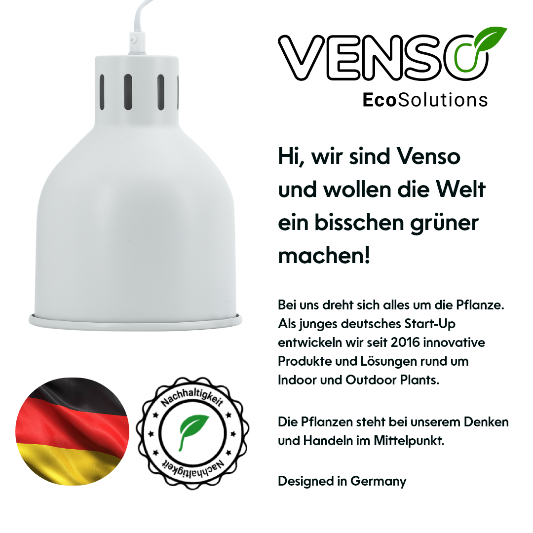 Venso EcoSolutions E27 SAGA lampenkap roestkleurig, LED plantenlamp E27 plantenlamp, LED kweeklamp, groentezaailinglamp, plantenlamp, bruine lampenkap