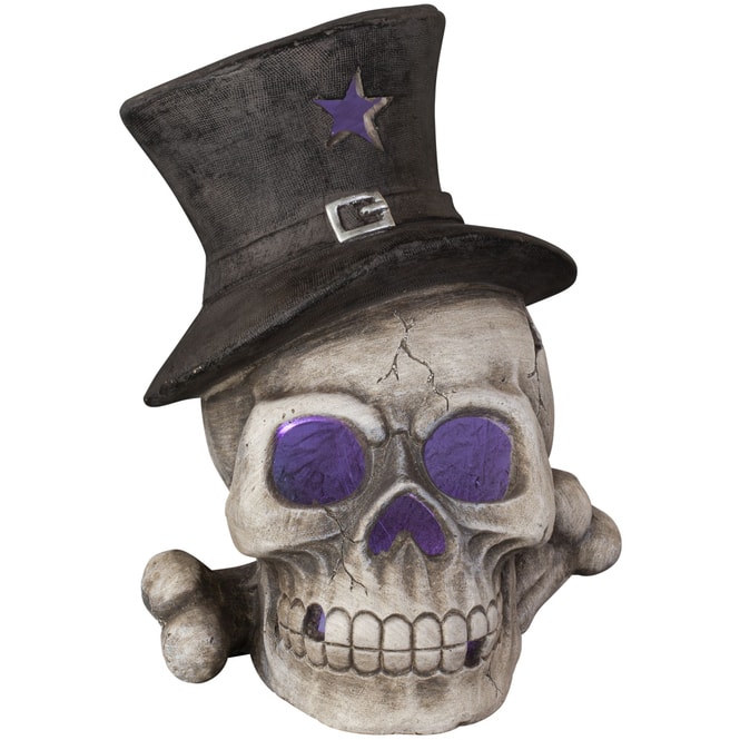 LED-Totenkopf - aus Magnesia - ca. 26 x 26,5 x 32,5 cm