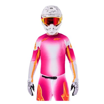 Maillot cross Alpinestars SUPERTECH - SX MIG AFD 2025 - Rose / Blanc
