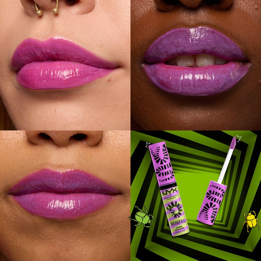 NYX PROFESSIONAL MAKEUP Beetlejuice Sandworm Swirl Butter Gloss 02 Purple lip gloss 8ml