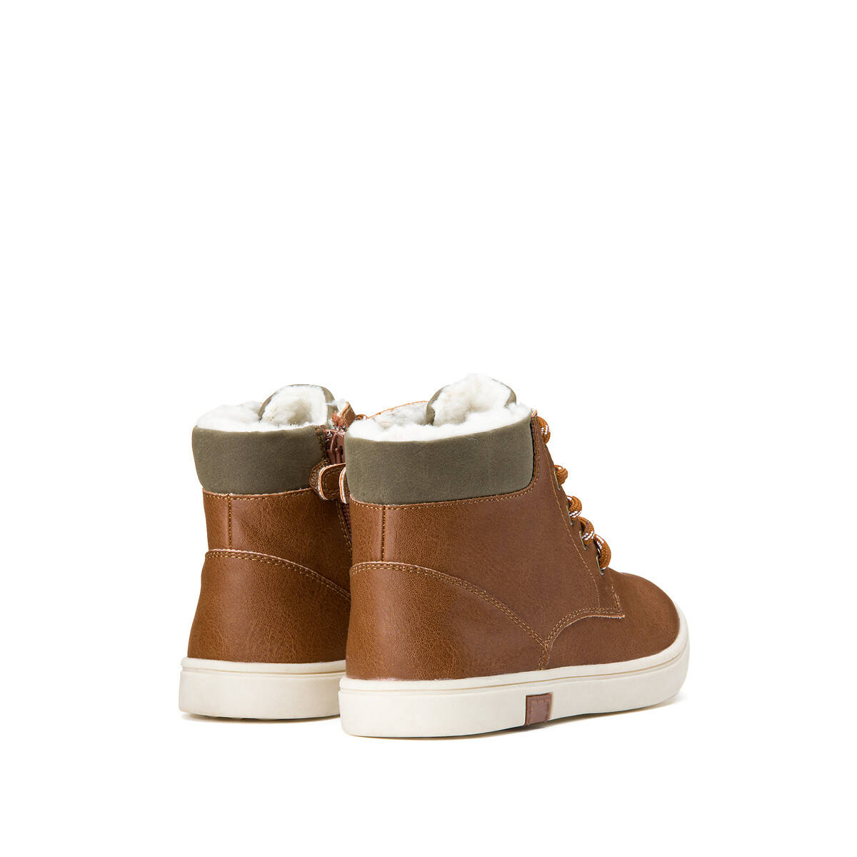 COLEÇÃO LA REDOUTE<br>Botas de cano curto forradas com zíper e cadarços