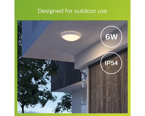 LED buitenplafondlamp 6W 600 lm 2700k wit