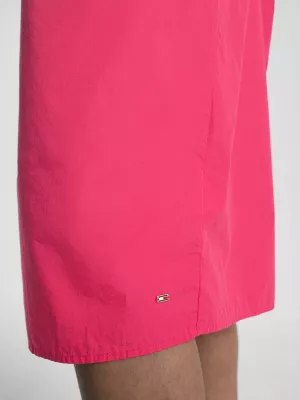 Vestido midi de popeline com detalhe torcido