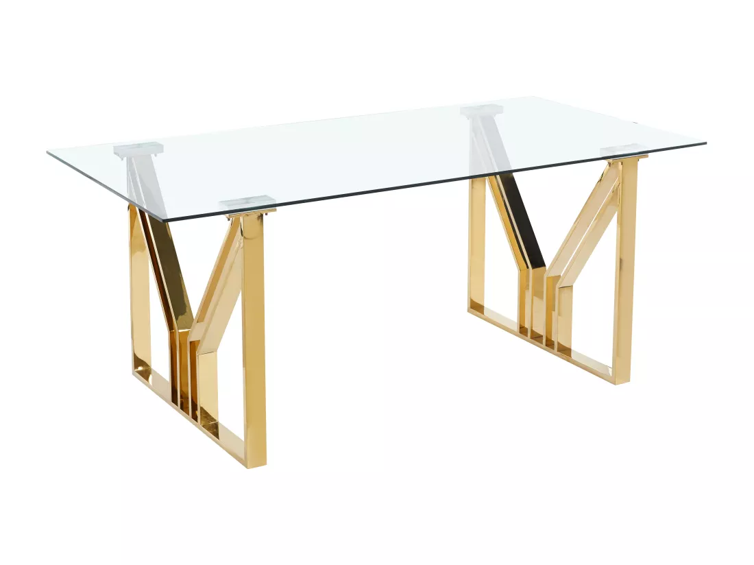 Table à manger igrec gold transparent pour 6 à 8 personnes l 180cm
