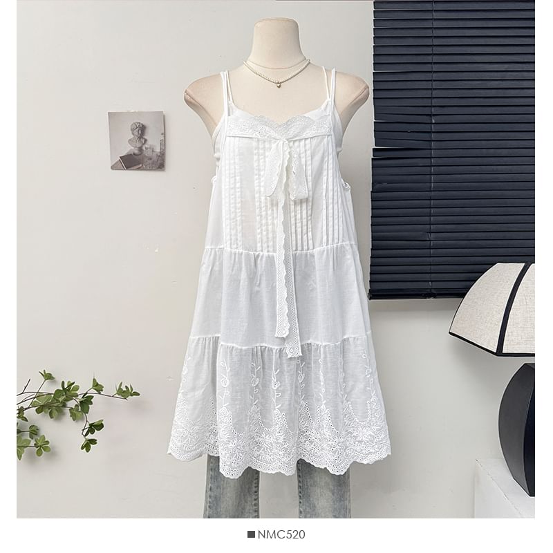 Lemongrass - Spaghettibandjes Cami-jurk met borduurwerk