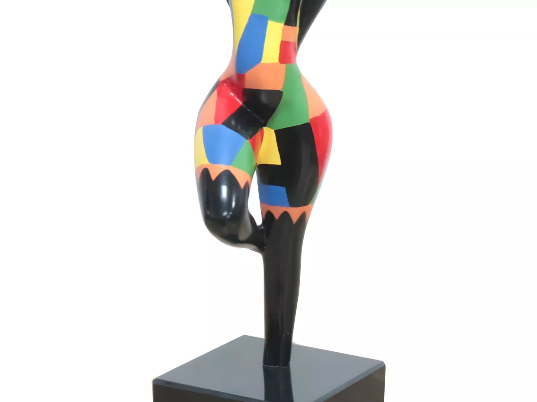 Statue silhouette femme debout avec formes multicolores H34 cm - SHAPE
