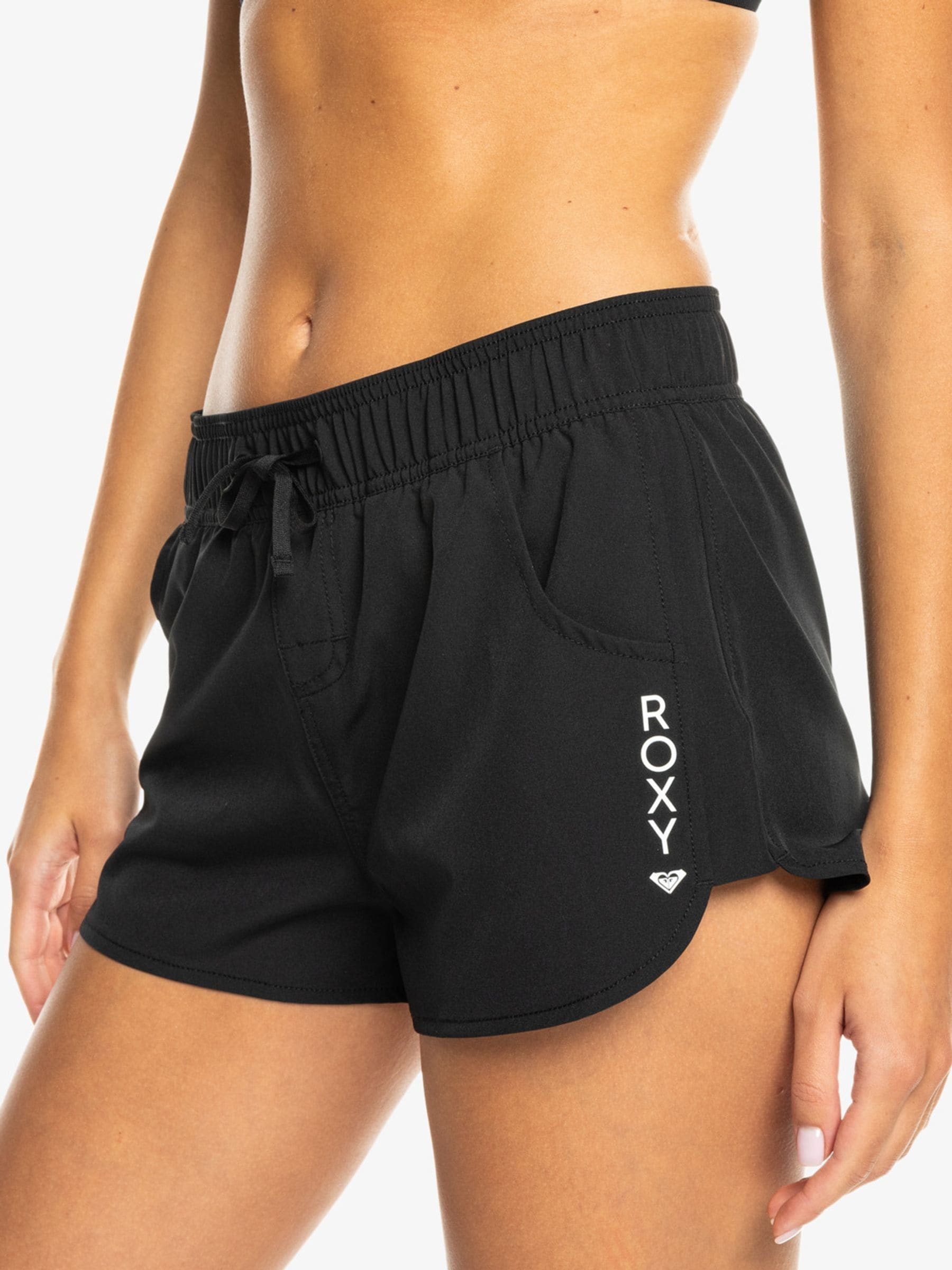 Zwart - Roxy Wave boardshort met logo van 2 inch