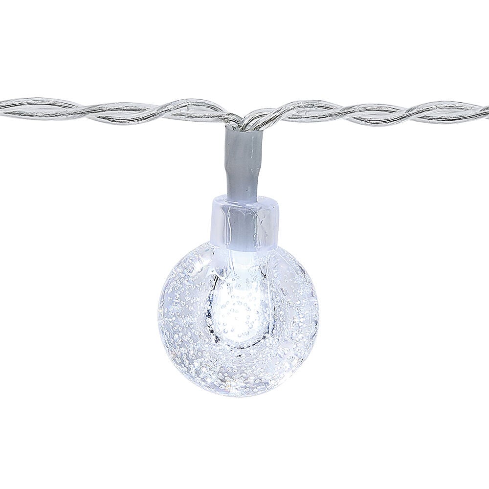 Guirlande solaire boule lumineuse 30LED blanc froid 5,8 m