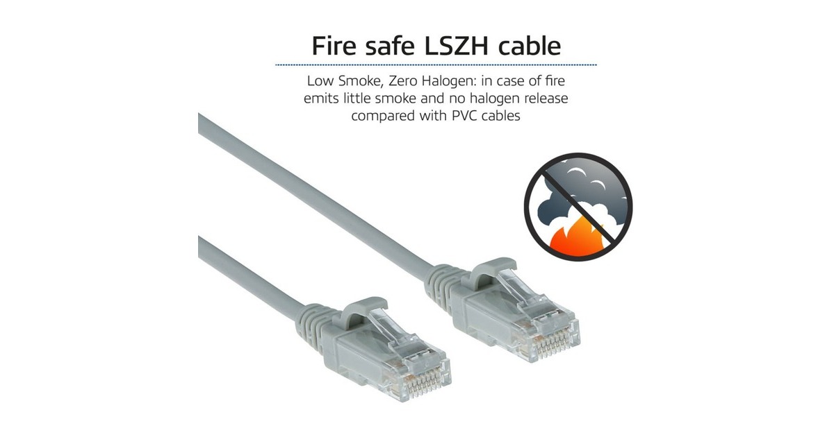 ACT ConnectivityLSZH U/UTP CAT6 datacenter slimline patchkabel snagless met RJ45 connectoren  (Grijs, 10 meter)