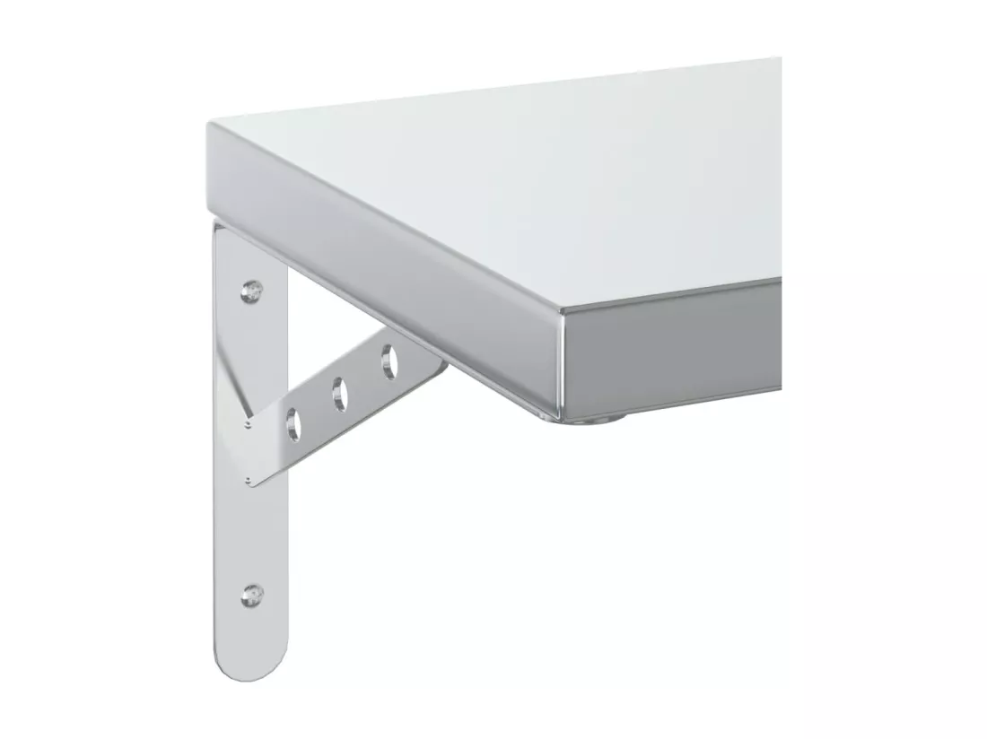 Étagères murales 2 pcs 50x23,5 cm argenté acier inoxydable