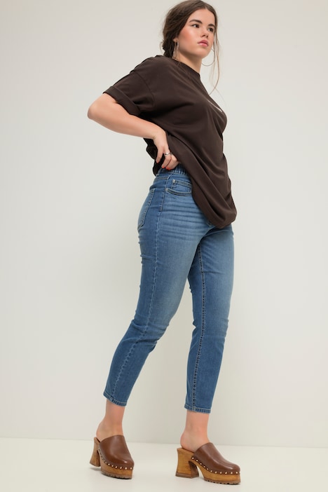 Skinny-Jeans, Used-Look, 5-Pocket, Elastikbund