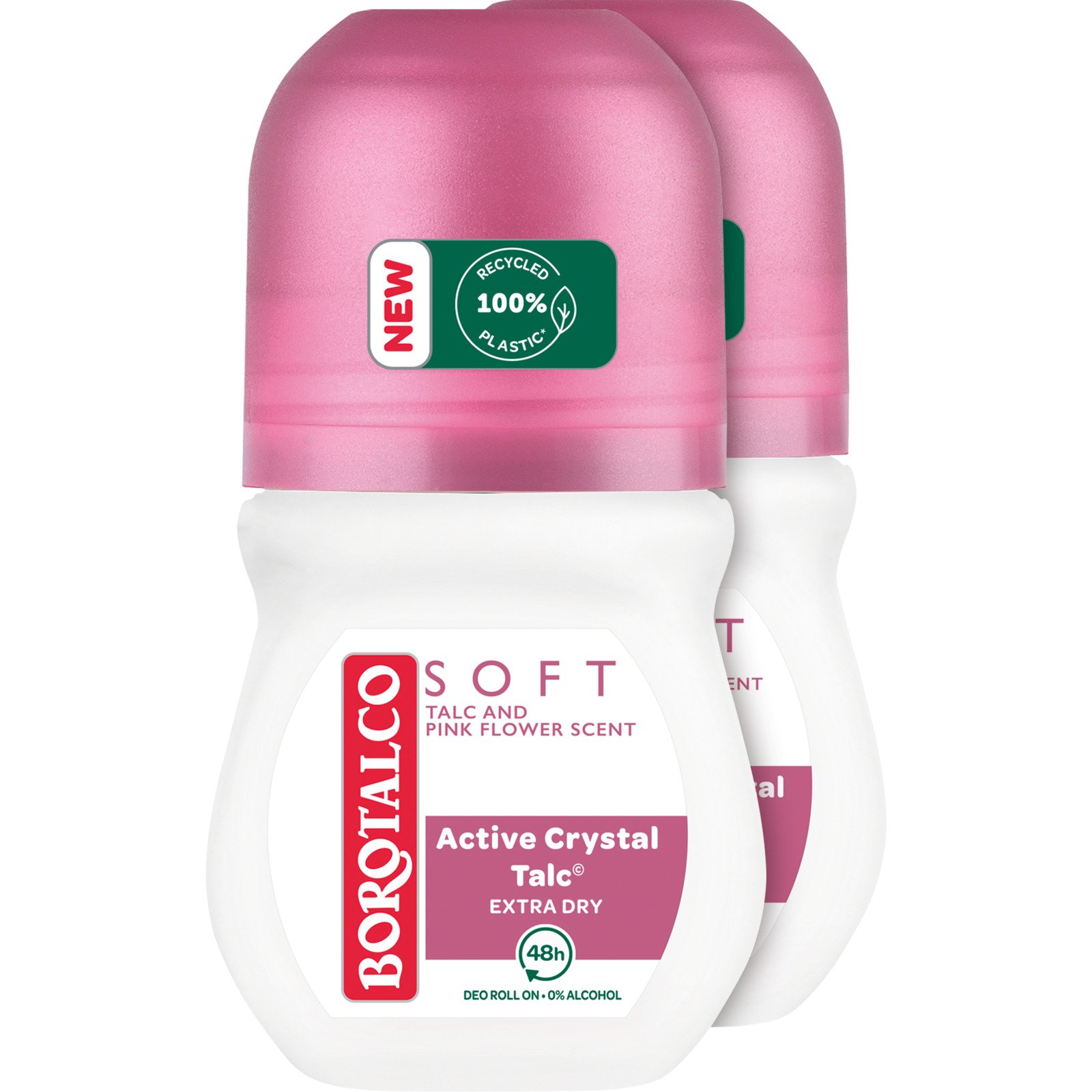 Borotalco Soft with Active Crystal Talc™ Deo Roll-on 2 x 50 ml