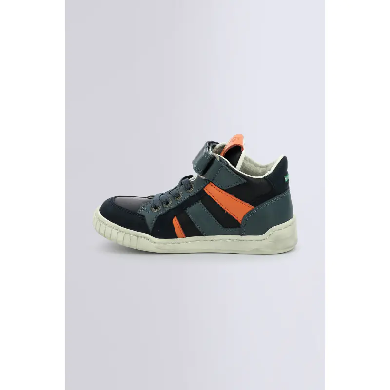 WINCKY CDT MARINE GRIS ORANGE (24-38) SNEAKERS HAUTES Cuir Garçon