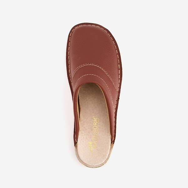 Natuform leren heren pantoffels