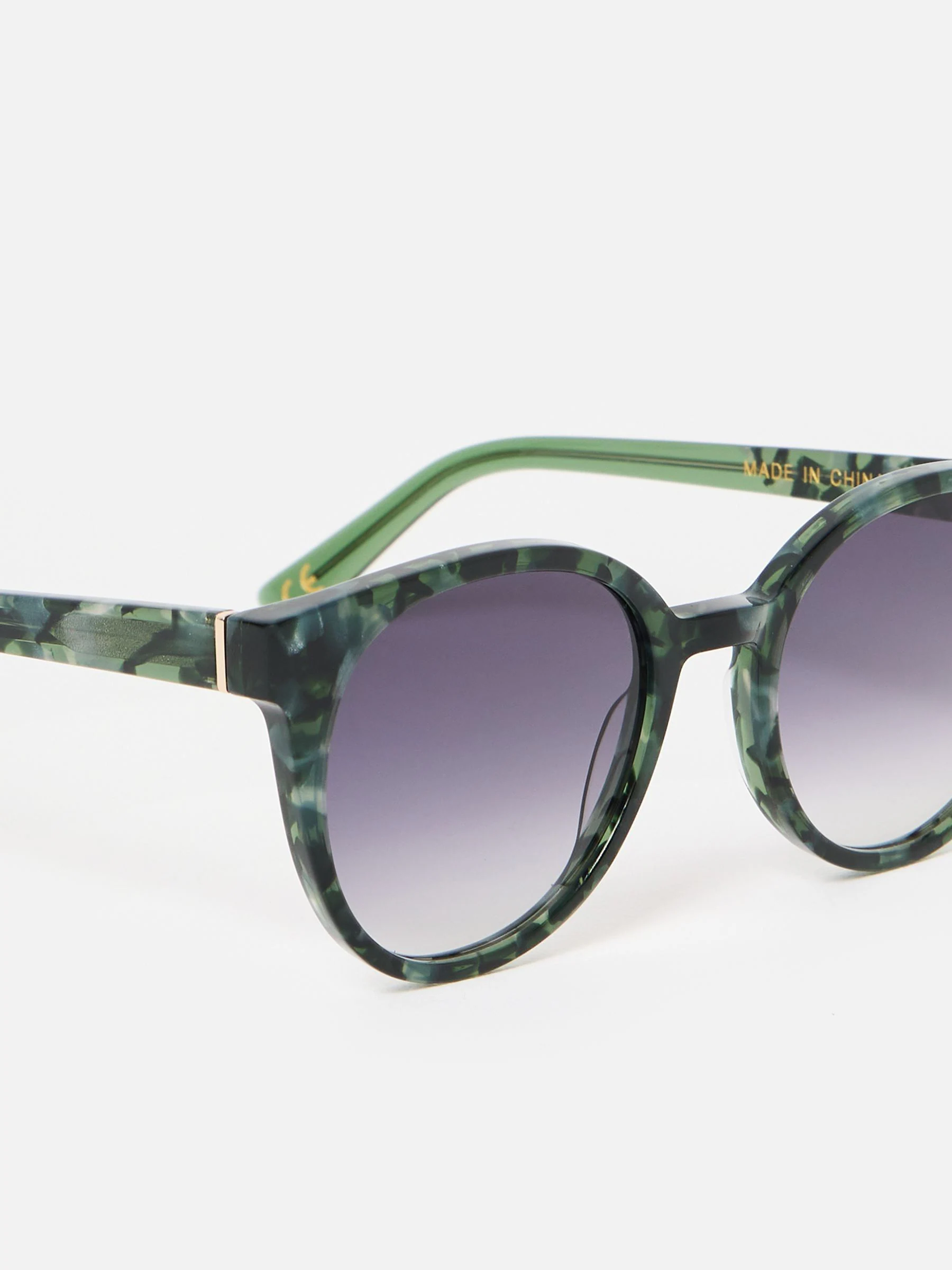 Oliver Bonas Preppy Faux Round Acetate Sunglasses