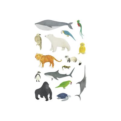 Maildor - 4 feuilles gommettes animaux en voie de disparition