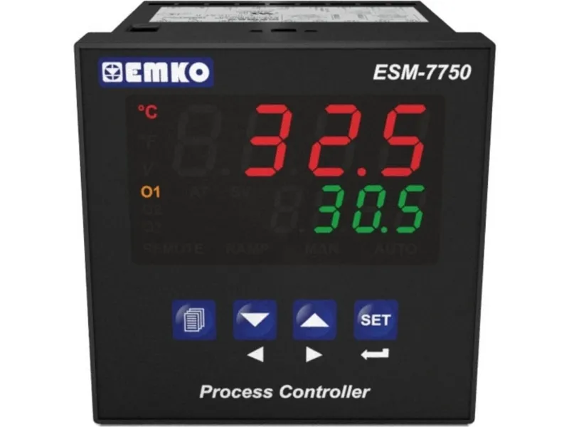 Emko ESM-7750.1.20.1.1/00.00/0.0.0.0 2-punkt, P, PI, PD, PID Universalregulator Pt100, L, J, K, R, S, T, B, E, N, C -200 til 1700 °C Relæ 5 A (L x B x H) 88 x