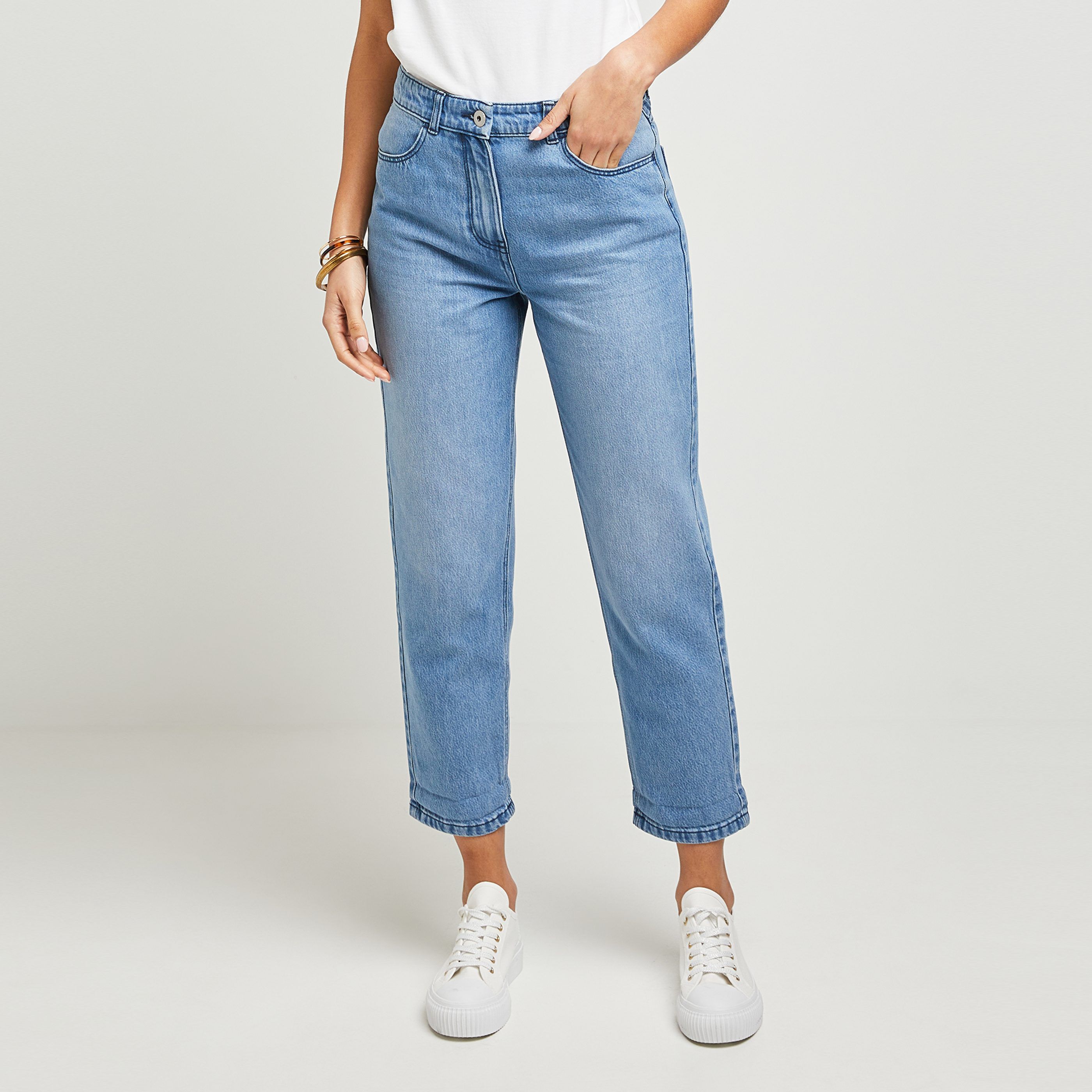 Jean mom femme - LIGHT STONE