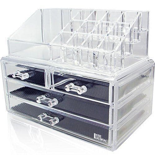 UNIQ Smykke / Makeup Organizer akryl med 4 skuffer