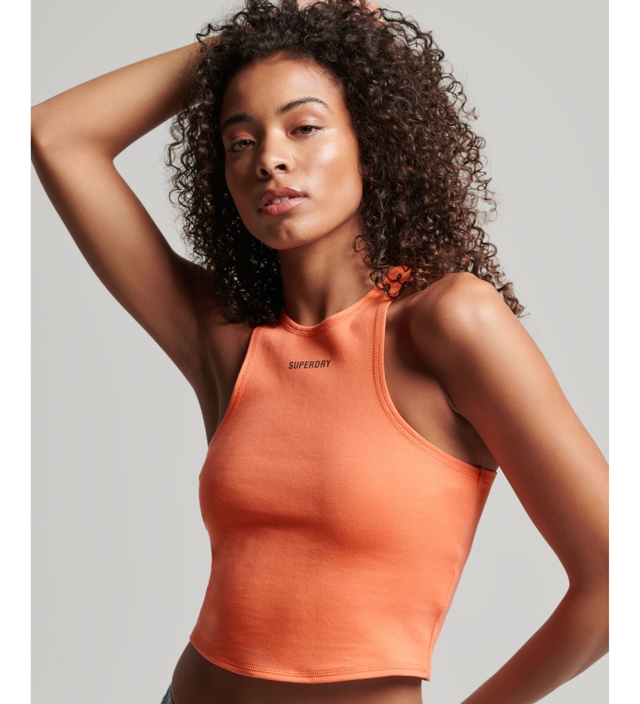 Camiseta técnica sem mangas laranja Superdry Code Racer