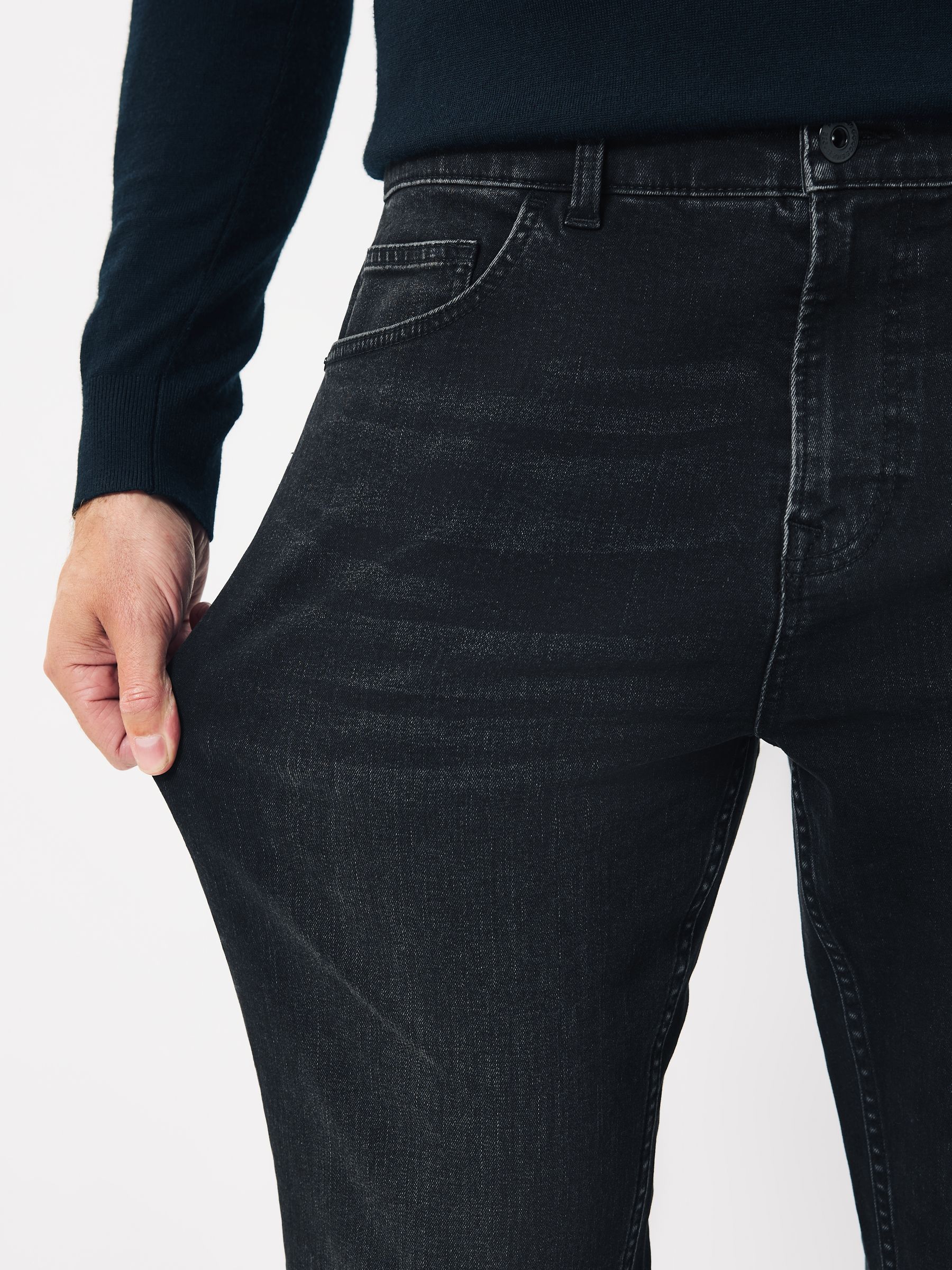 Zwarte wassing - Klassieke stretchy jeans